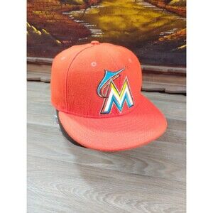 Miami Marlins New Era 59Fifty Fitted 7 1/4 Hat Cap Men Women MLB Baseball Orange